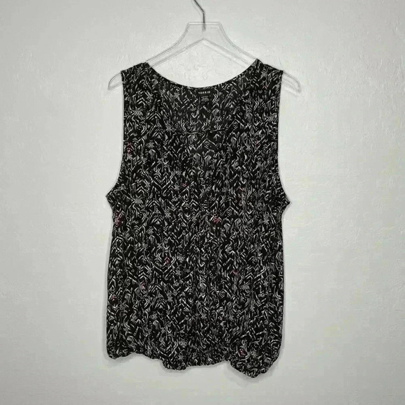 Torrid Black Tank Blouse Sheer w/ Elastic Band Hem 3 3X 22/24 - Picture 1 of 5
